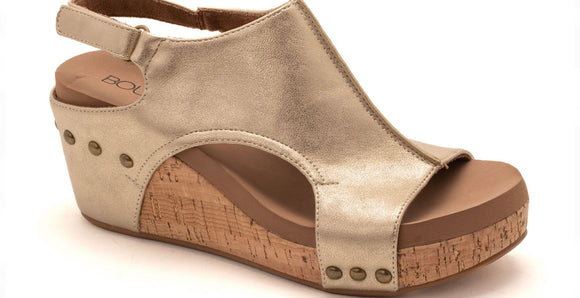 Corky’s Carley Wedge- Antique Gold