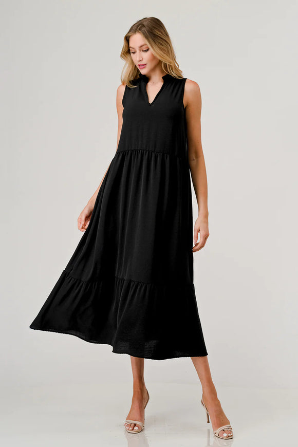 Willa Midi Dress- Black