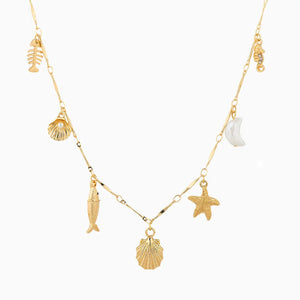 Sea Life Animal Flat Chain Charm Necklace