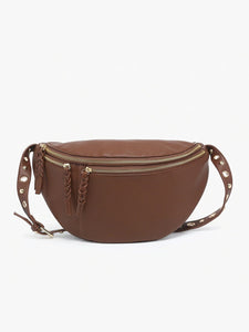 Nova Studded Sling Bag/Crossbody Bag- Brown