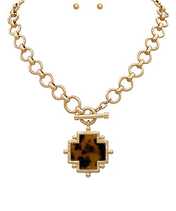 Tortoise Cross Gold Necklace