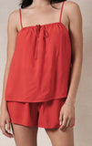 Sophie Layered Romper- Red