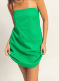 Hailey Strapless Mini Dress- Green