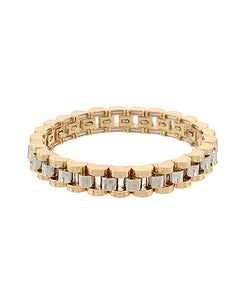 Two Tone Watchband Style Bracelet