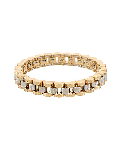 Two Tone Watchband Style Bracelet