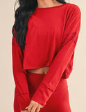 Morgan Cutout Back Long Sleeve- Cherry