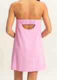 Hailey Strapless Mini Dress- Pink