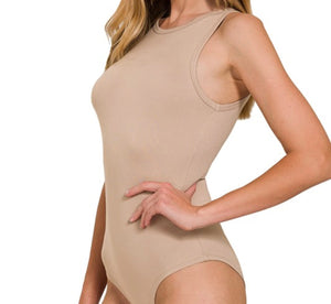 Simple Bodysuit- Light Mocha