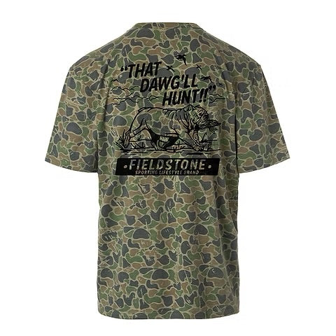 Fieldstone Tee- Backwoods Camo Bird Dawg