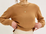 Sarah Long Sleeve Sweater w. Bow Tie Back- Camel