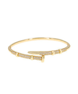 Gold Rhinestone Nail Bracelet