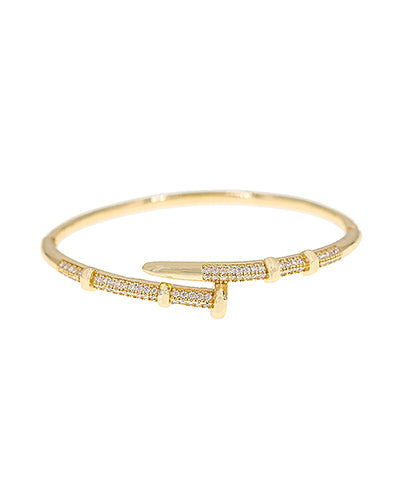Gold Rhinestone Nail Bracelet