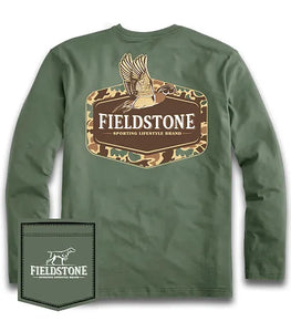 Youth- Fieldstone Camo Wood Duck Long Sleeve Tee