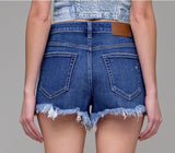 Cassie Hidden Denim Shorts- Dark Wash