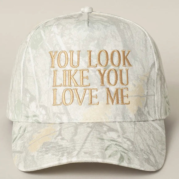 Like You Love Me Camo Trucker Hat- Beige