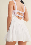 Gingham Active Dress- White