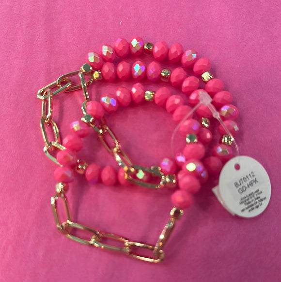 Hot Pink Chain Bracelets
