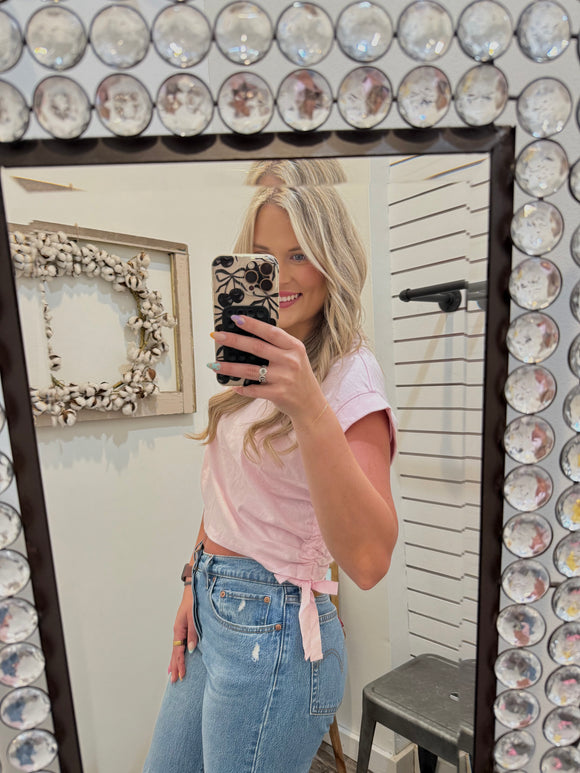 Charley Cinched Top- Soft Pink