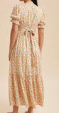 Tiffany Floral Button Down Maxi Dress- Peony
