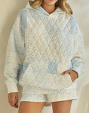 Becca Patchwork Oversized Hoodie- Blue Floral