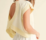 Lexi Cutout Back Tee- Yellow