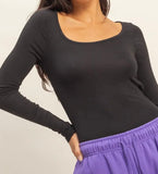 Catie Tie Back Bodysuit- Black