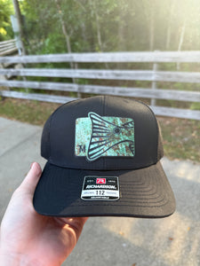 Twisted Moon Redfish Richardson Black Hat- Rustic Patch