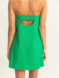 Hailey Strapless Mini Dress- Green