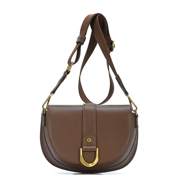 Allie Saddle Crossbody- Brown