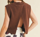 Madi Open Back Sweater- Chocolate