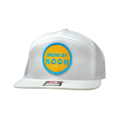 Drunk by Noon Richardson Mad Hatter Flat Bill Hat- White