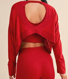Morgan Cutout Back Long Sleeve- Cherry