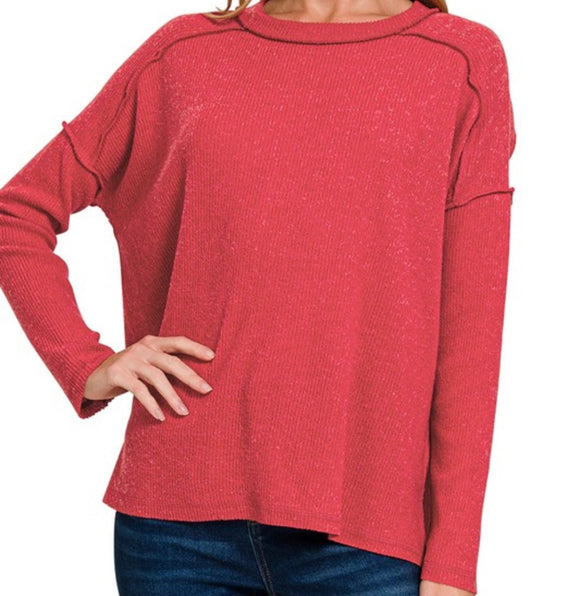 Plain Holiday Sweater- Red