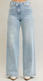 Jessie Judy Blue Retro Criss Cross Wide Leg Jean