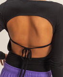 Catie Tie Back Bodysuit- Black