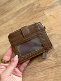Beaded Woven Card Holder- Brown