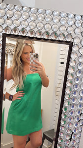 Hailey Strapless Mini Dress- Green