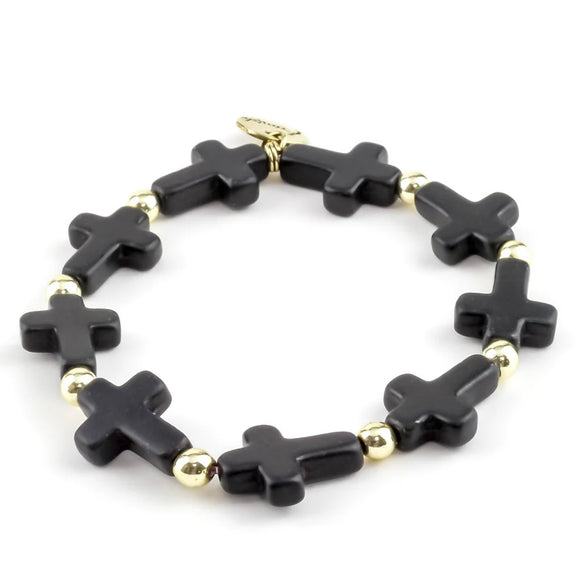 Erimish Black Cross Bracelet