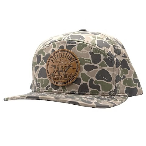 Fieldstone 7 Panel Full Backwoods Camo Preserve Patch Hat