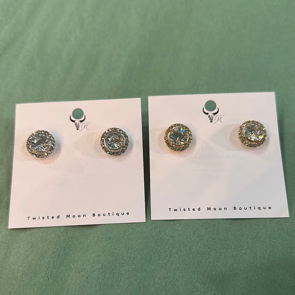 Mini Rhinestone Stud Earrings