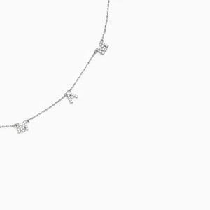 Mama Silver Rhinestone Letter Necklace