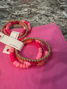 3pc Pink Bracelet Set