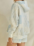 Becca Patchwork Oversized Hoodie- Blue Floral