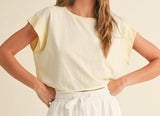 Lexi Cutout Back Tee- Yellow