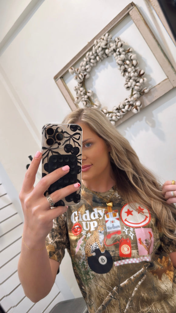 Giddy Up Camo Graphic Tee