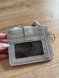 Beaded Woven Card Holder- Taupe