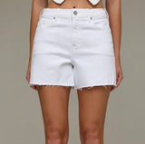 Jamie Hidden A Line Denim Shorts- White