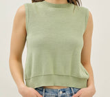 Dylan Sweater Vest w. Bow Tie Back- Sage
