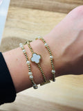 Gold + Pearl Quatrefoil Bracelet Sets