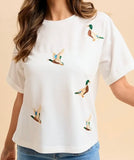 Mallard Duck Short Sleeve Tee- Ivory